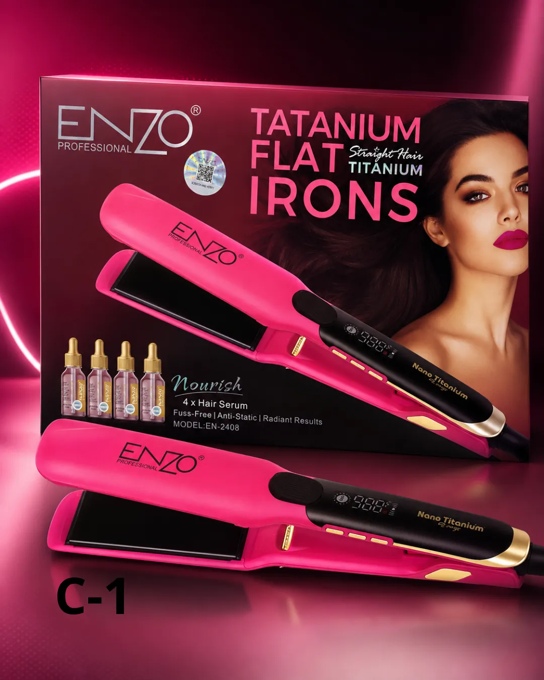 مملس شعر ENZO Professional Nano Titanium – EN-2408