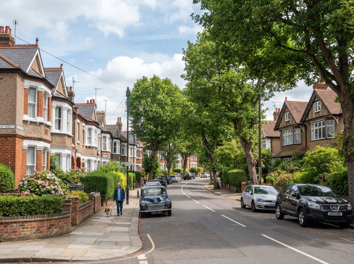 Suburban street view typical of Carshalton area