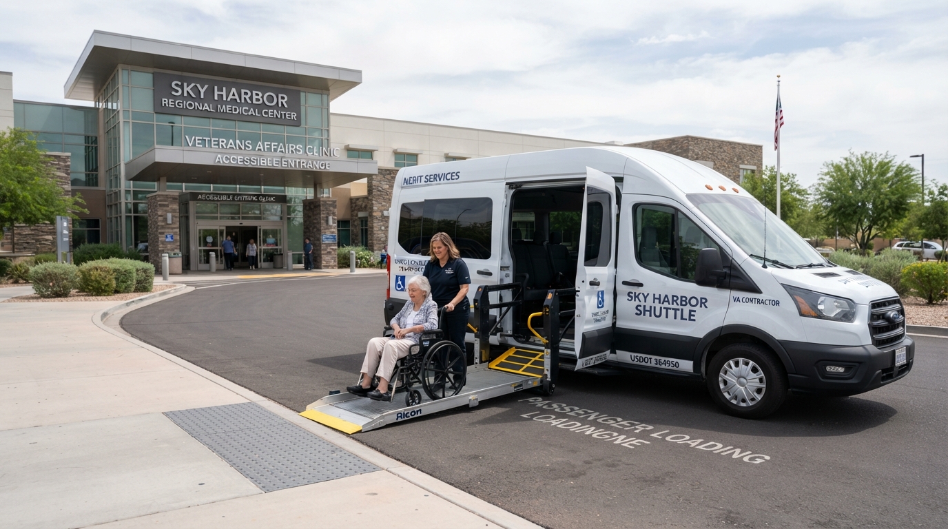 Sky Harbor Shuttle wheelchair-accessible government transportation vehicle