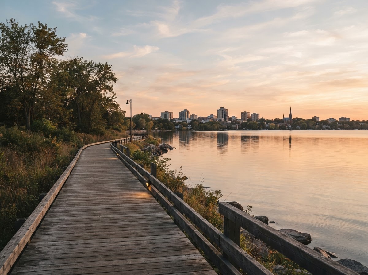 Barrie waterfront and downtown