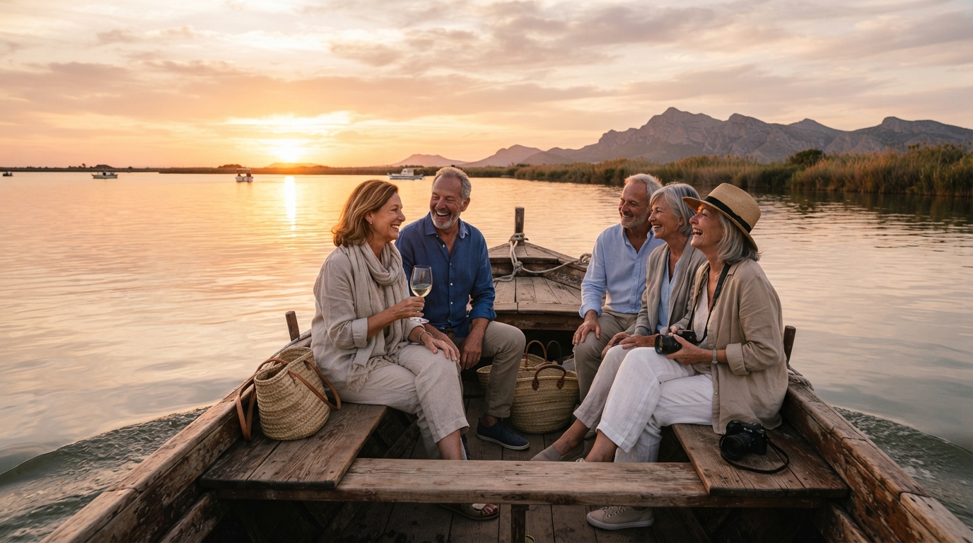 Albufera: Private Boat, Sunset & a Long Paella Table