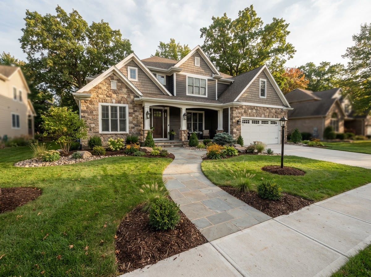 Residential landscaping and hardscaping in Georgetown Township, Michigan