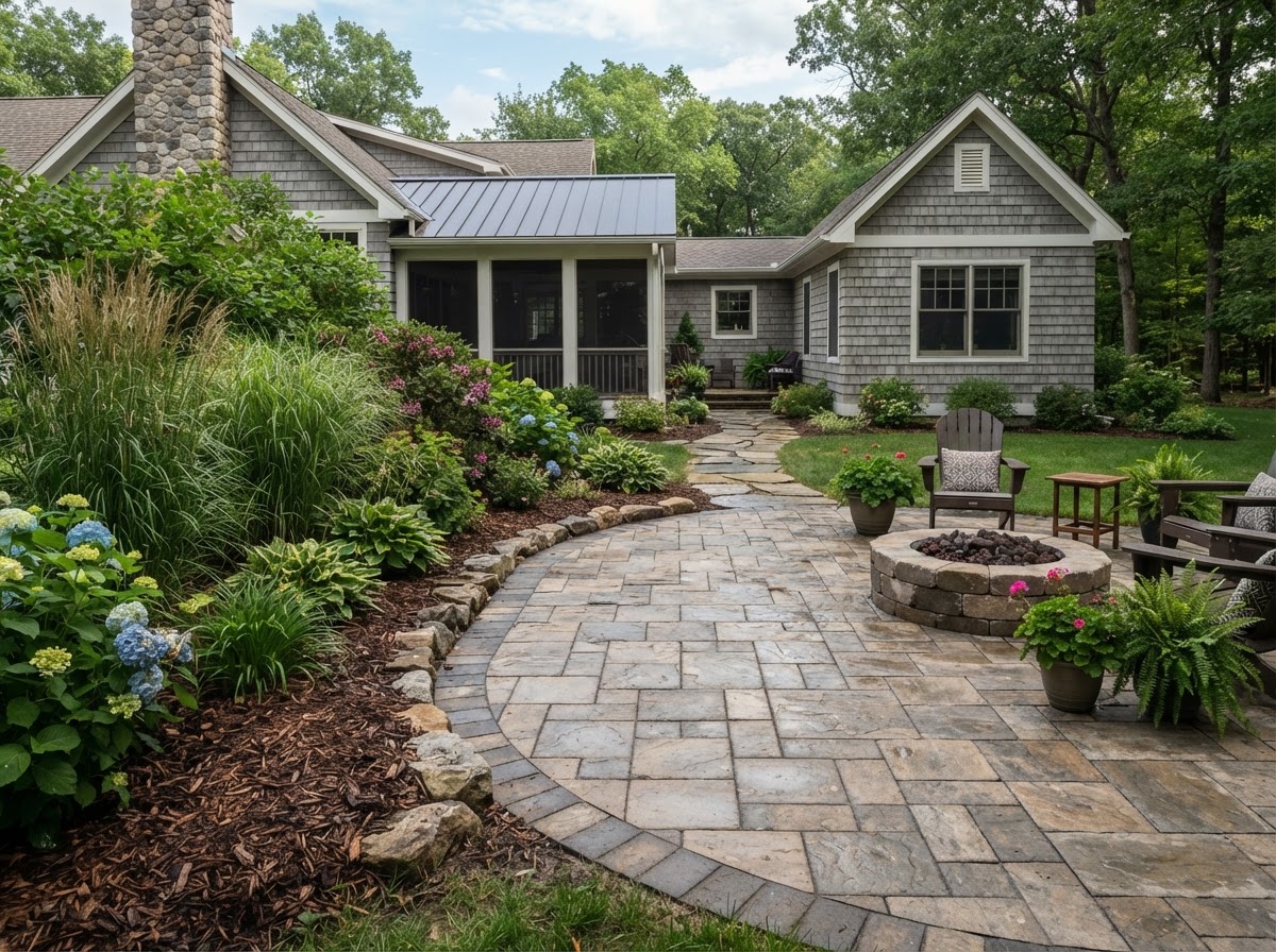 Patio With Mature Landscaping