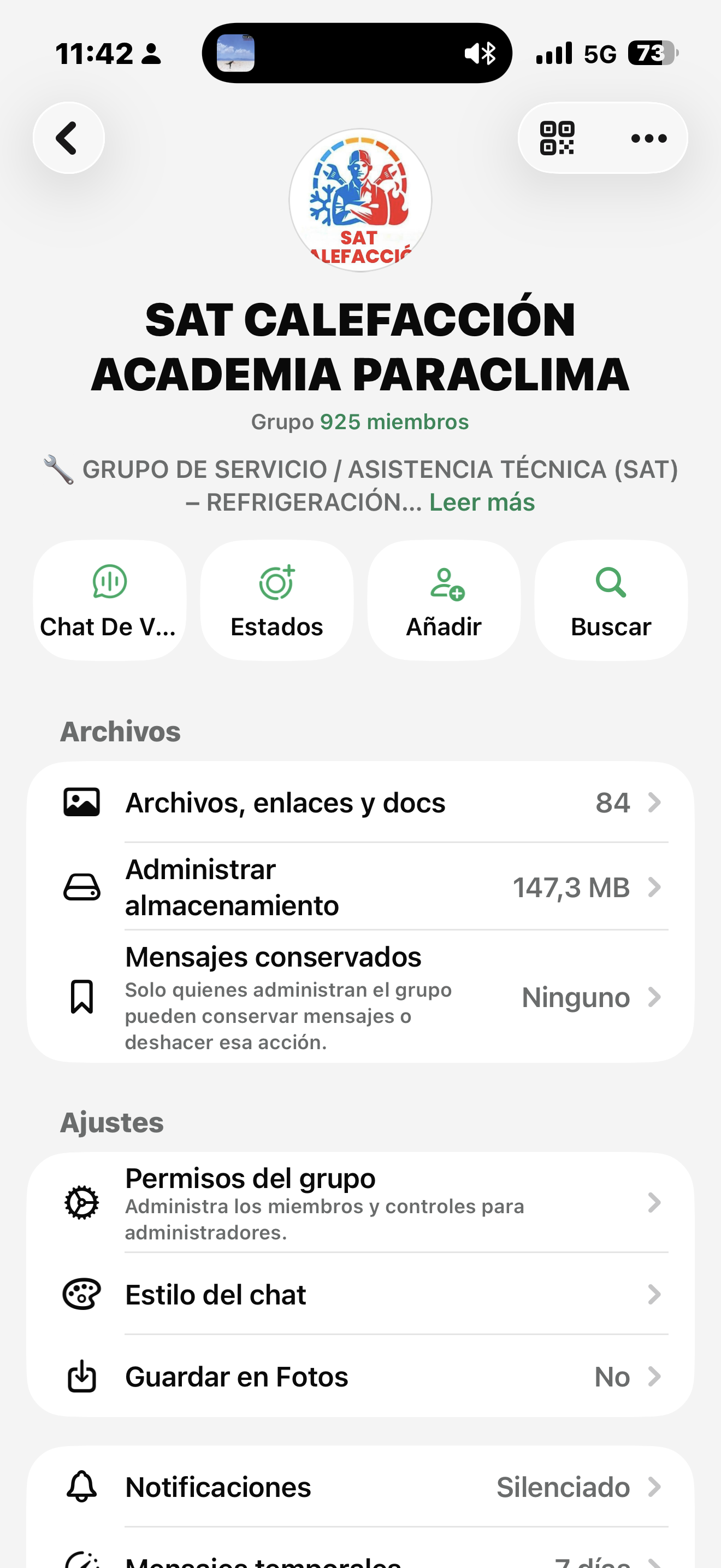 Grupo oficial SAT Calefacción Academia ParaClima con más de 925 miembros técnicos