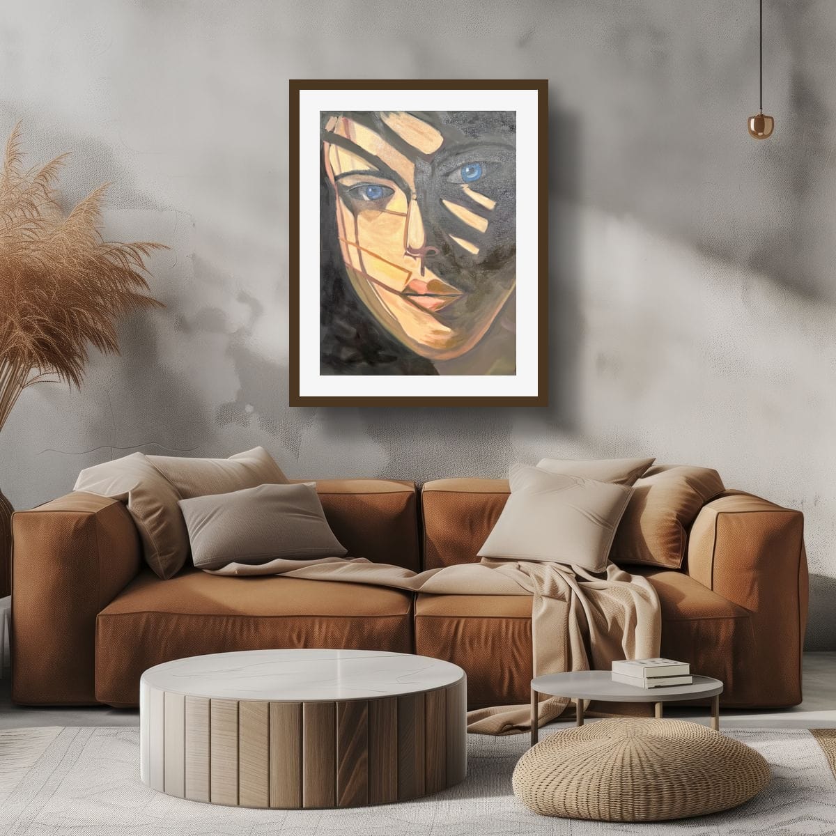 Expressive portrait with dramatic light and shadow