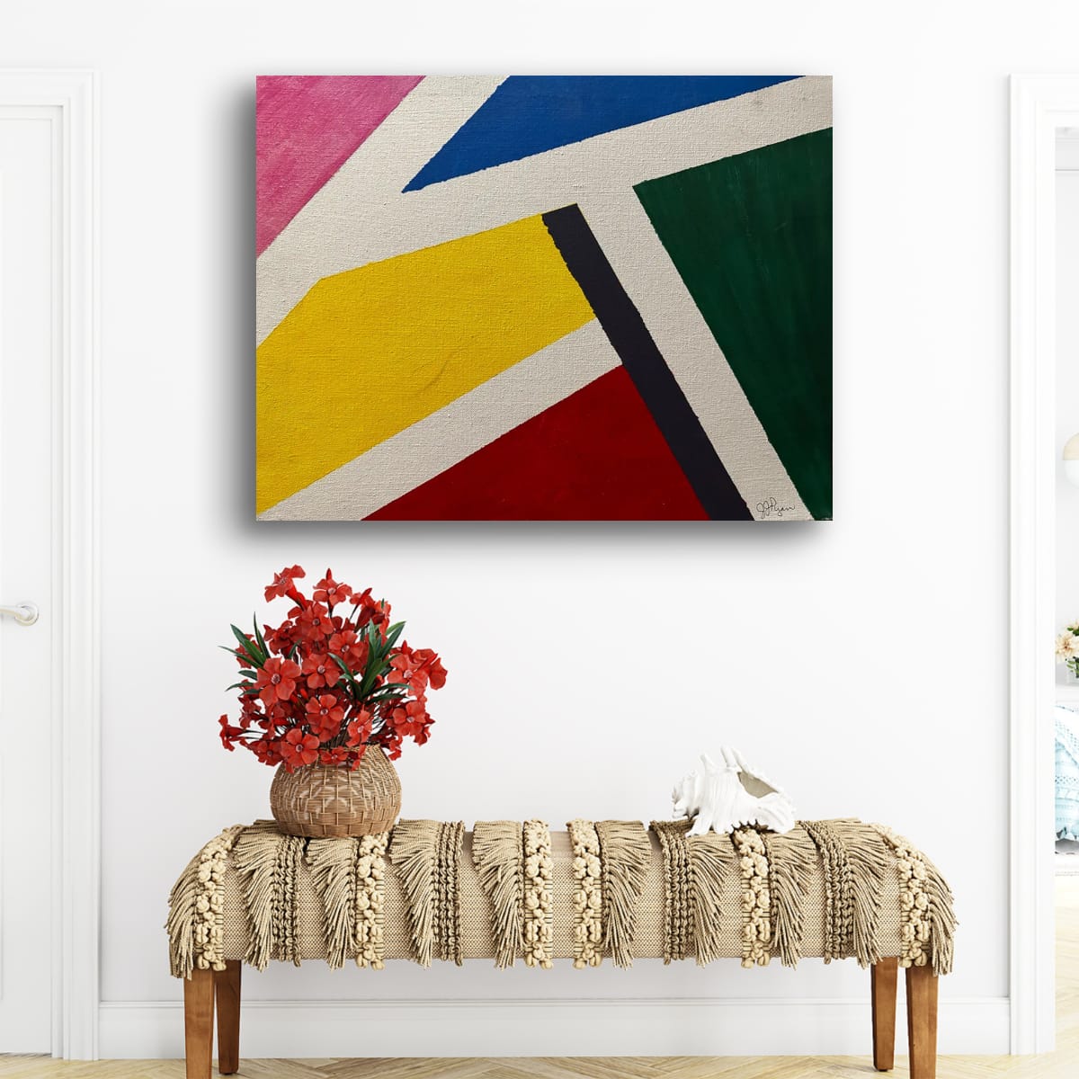 Geometric color field abstract painting