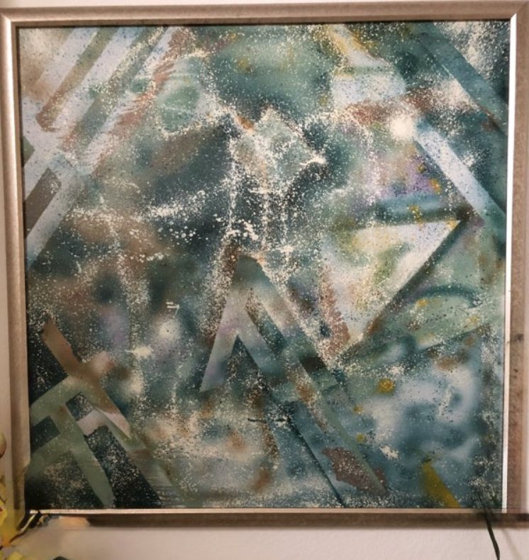 Verdi — original Spray paint, acrylic, markers, and glaze painting by Doriel Wyler, , priced at Sold to sister