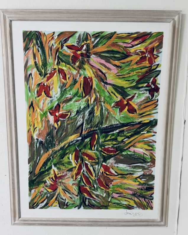 Big Hawaii — original Acrylic, latex, marker and glaze painting by Doriel Wyler, , priced at $450