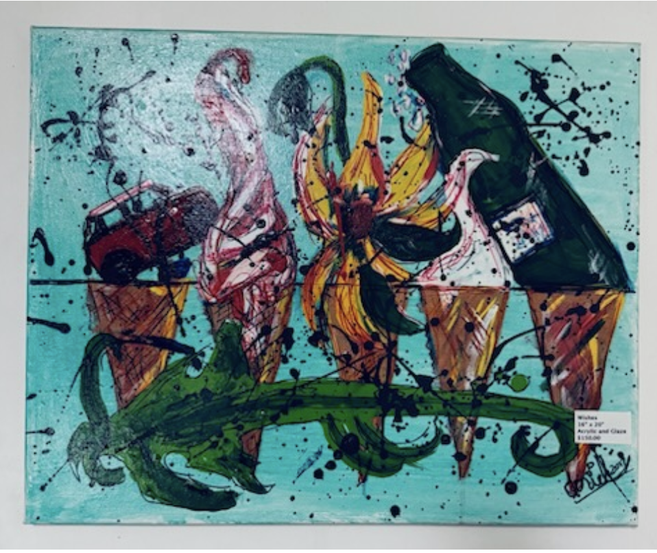 Wishes (cones) — original latex, acrylic and glaze painting by Doriel Wyler, , priced at $250