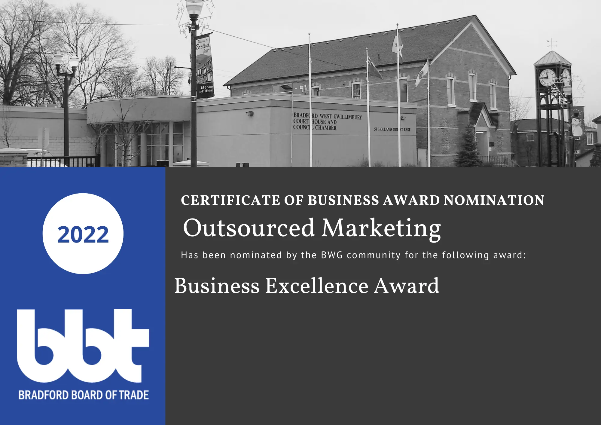 Bradford Board of Trade 2022 - Business Excellence Award Nomination