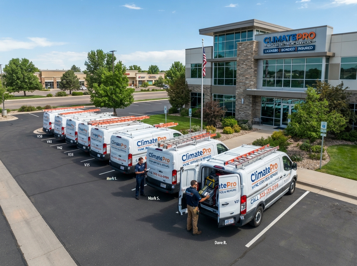 Home service company fleet and technicians