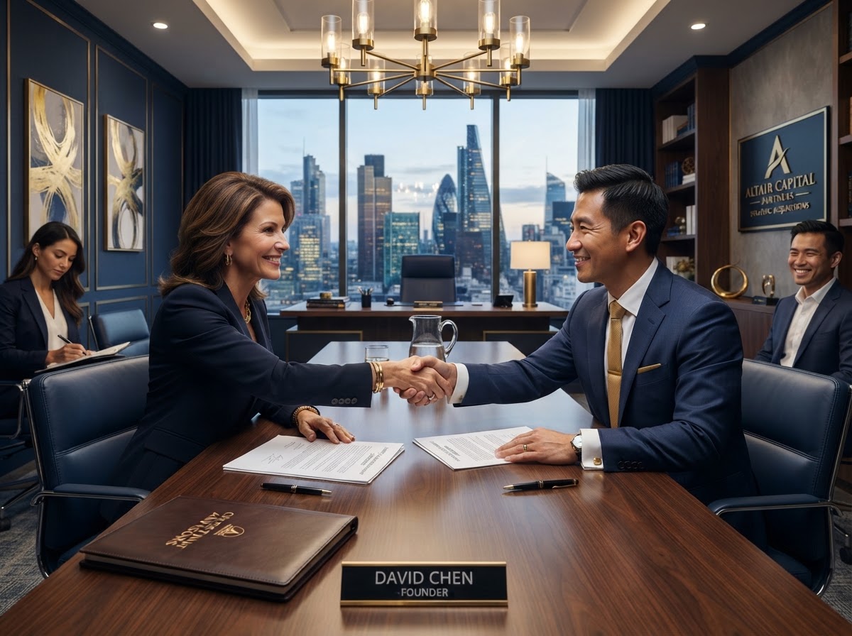 Business acquisition meeting between buyer and seller