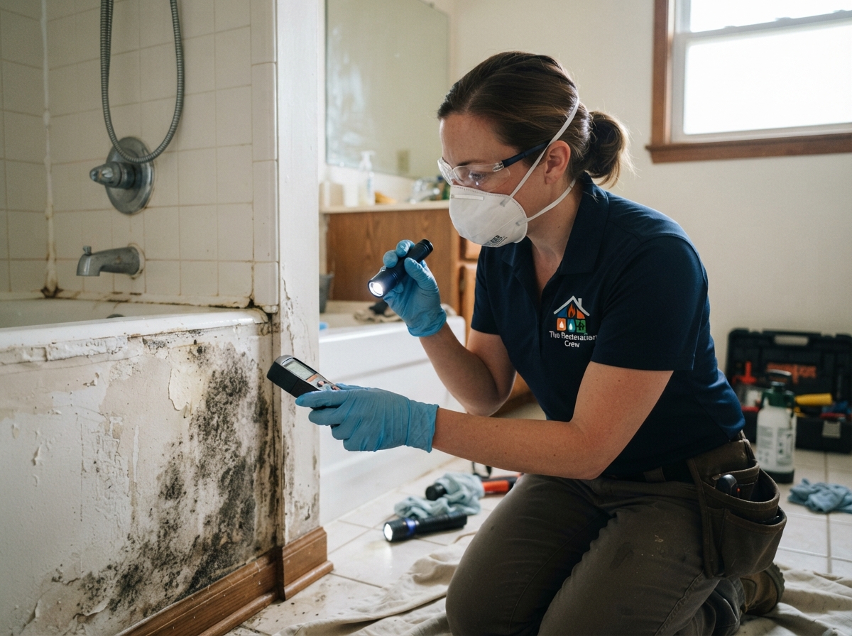 Mold Remediation — The Restoration Crew technician wearing a branded uniform