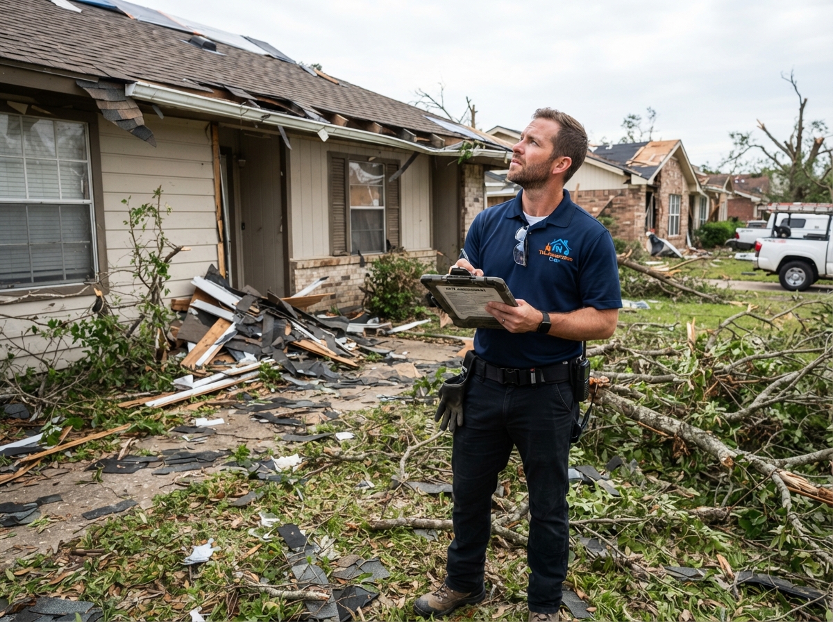 Storm & Hurricane Damage Restoration — The Restoration Crew technician wearing a branded uniform