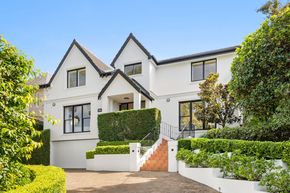 Elegant Hunters Hill home for sale, showcasing waterfront property and heritage features.