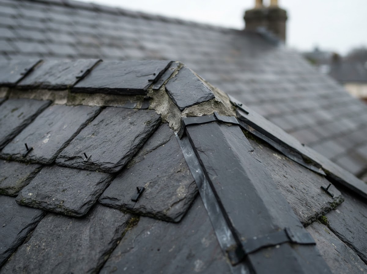 Close-up roof inspection detail for property owners