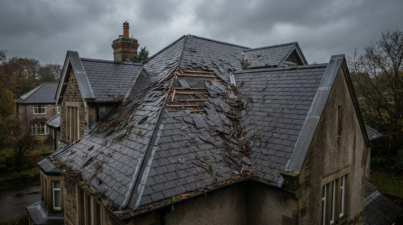 Storm-damaged roof inspection for insurance carriers
