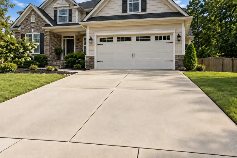 Driveway concrete after pressure washing