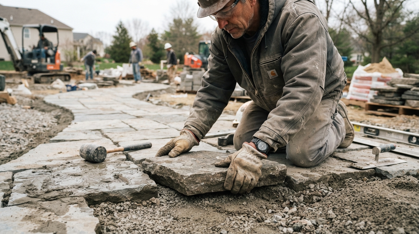The Genuine Outdoor Living team on a job site