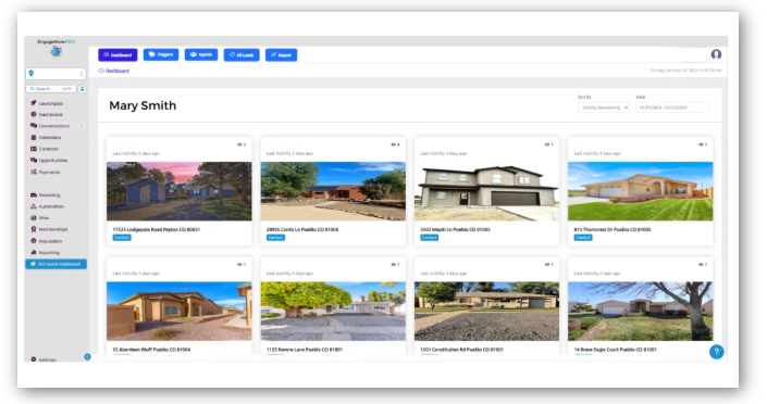 Built-in IDX Dashboard with Property Listings