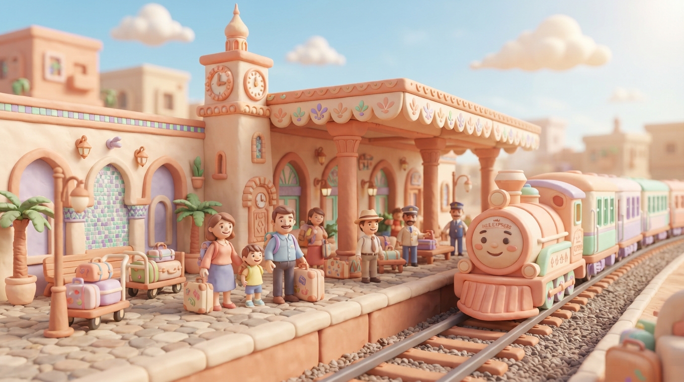 At the Train Station