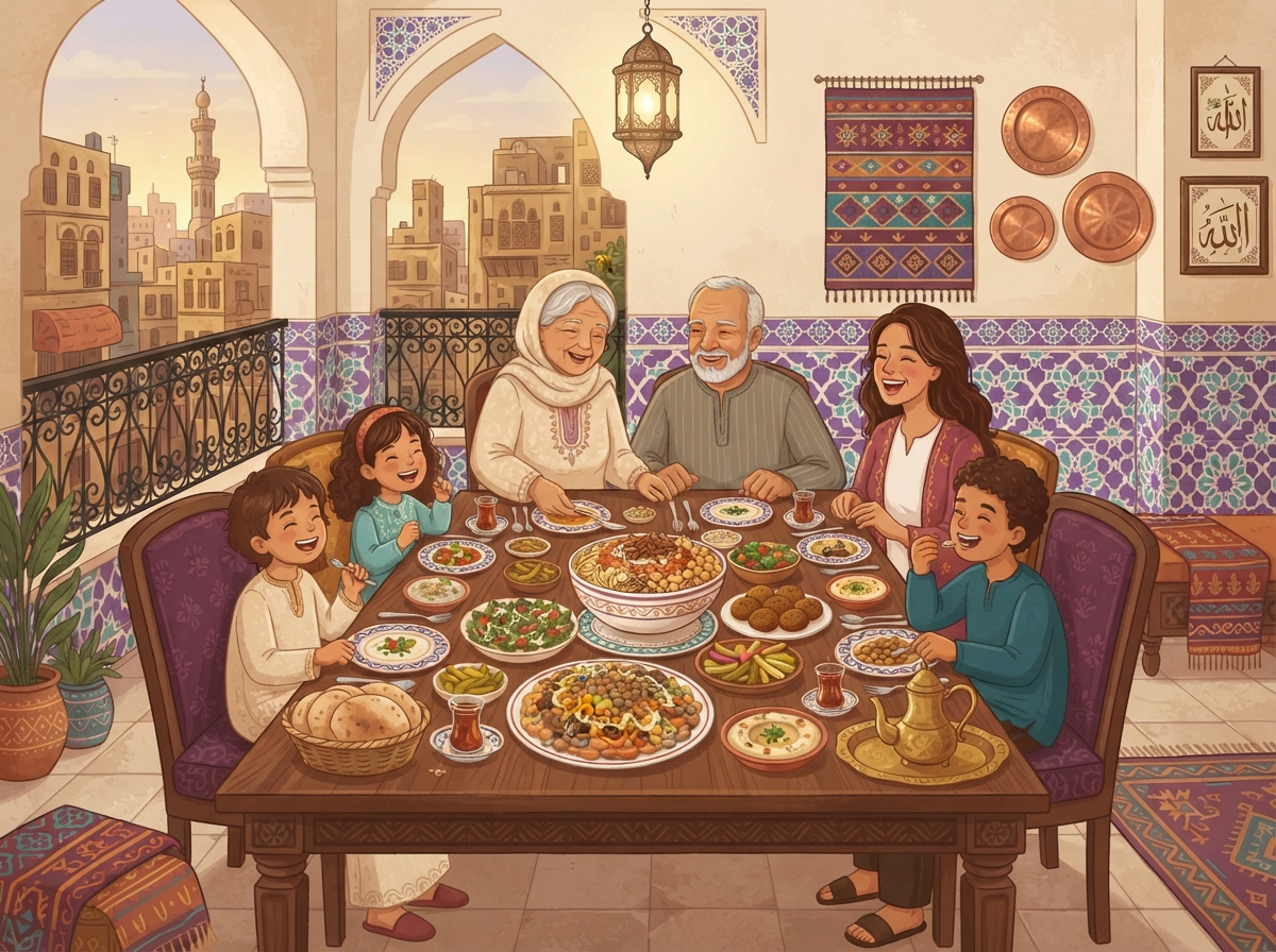 Egyptian Food & Dining illustration