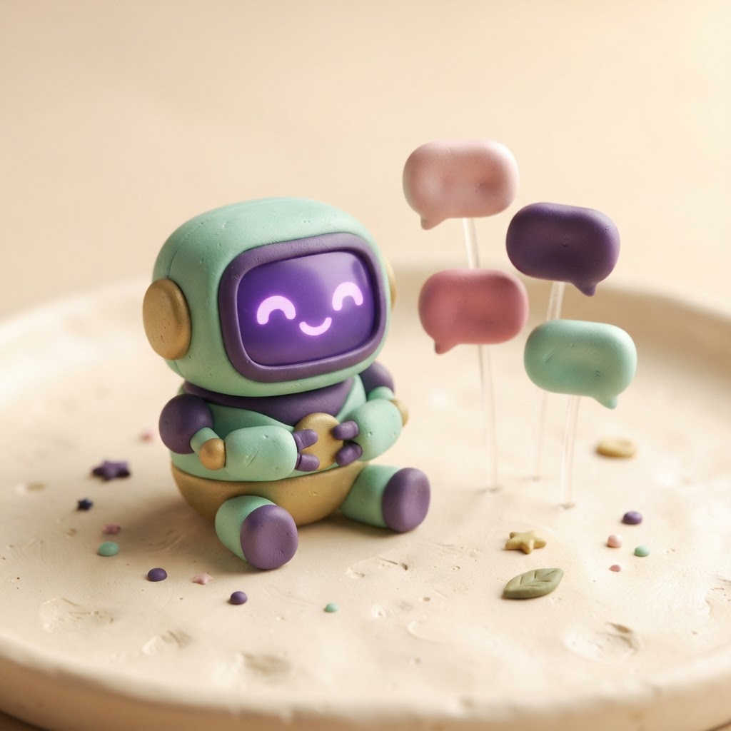 3D clay AI robot assistant