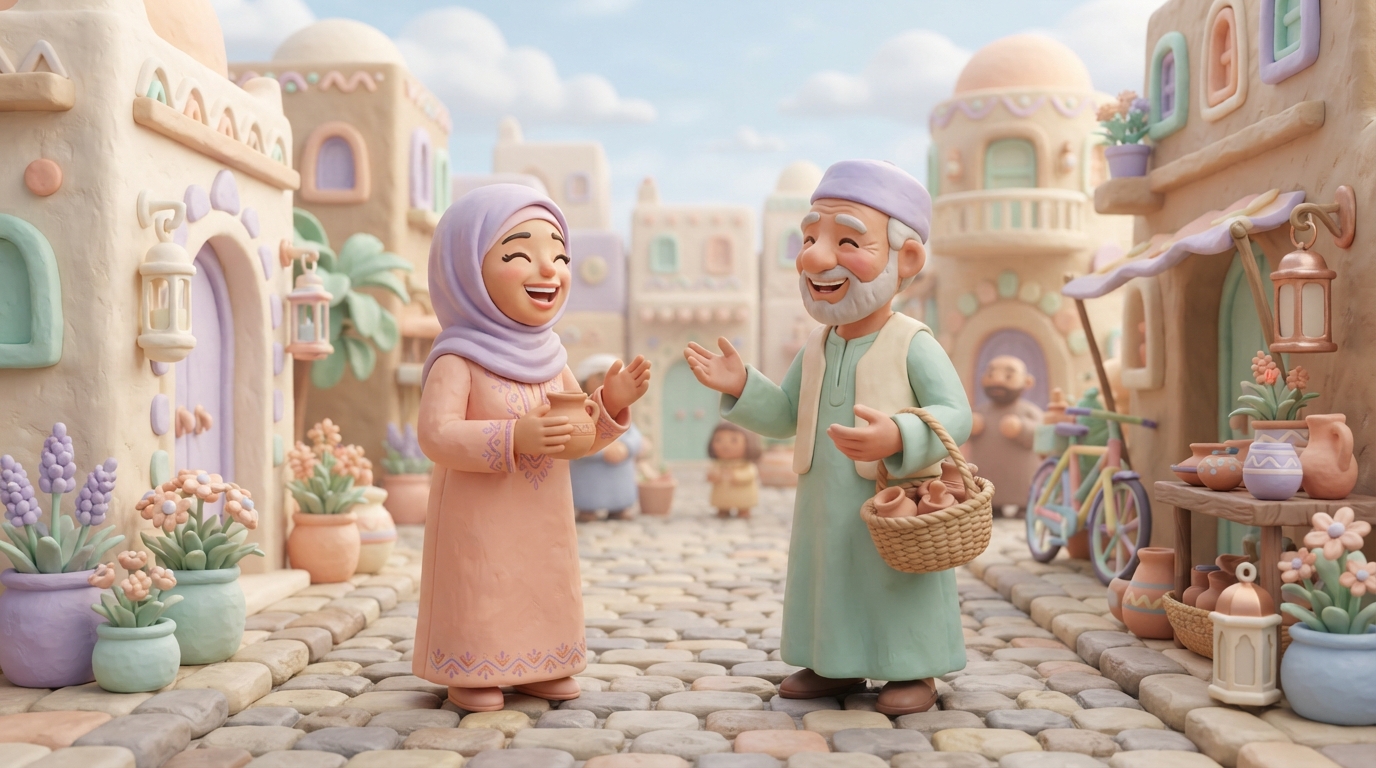 Egyptian street conversation scene