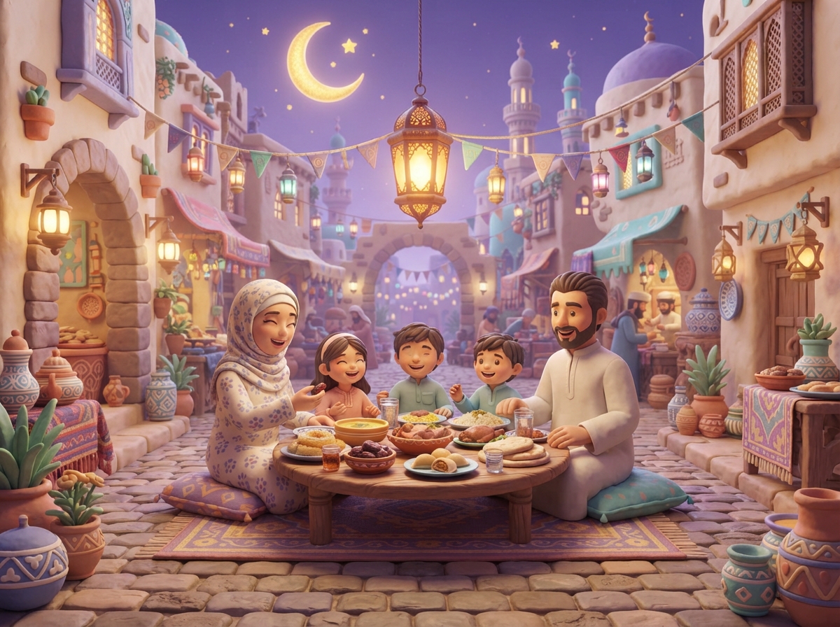 Ramadan in Egypt illustration