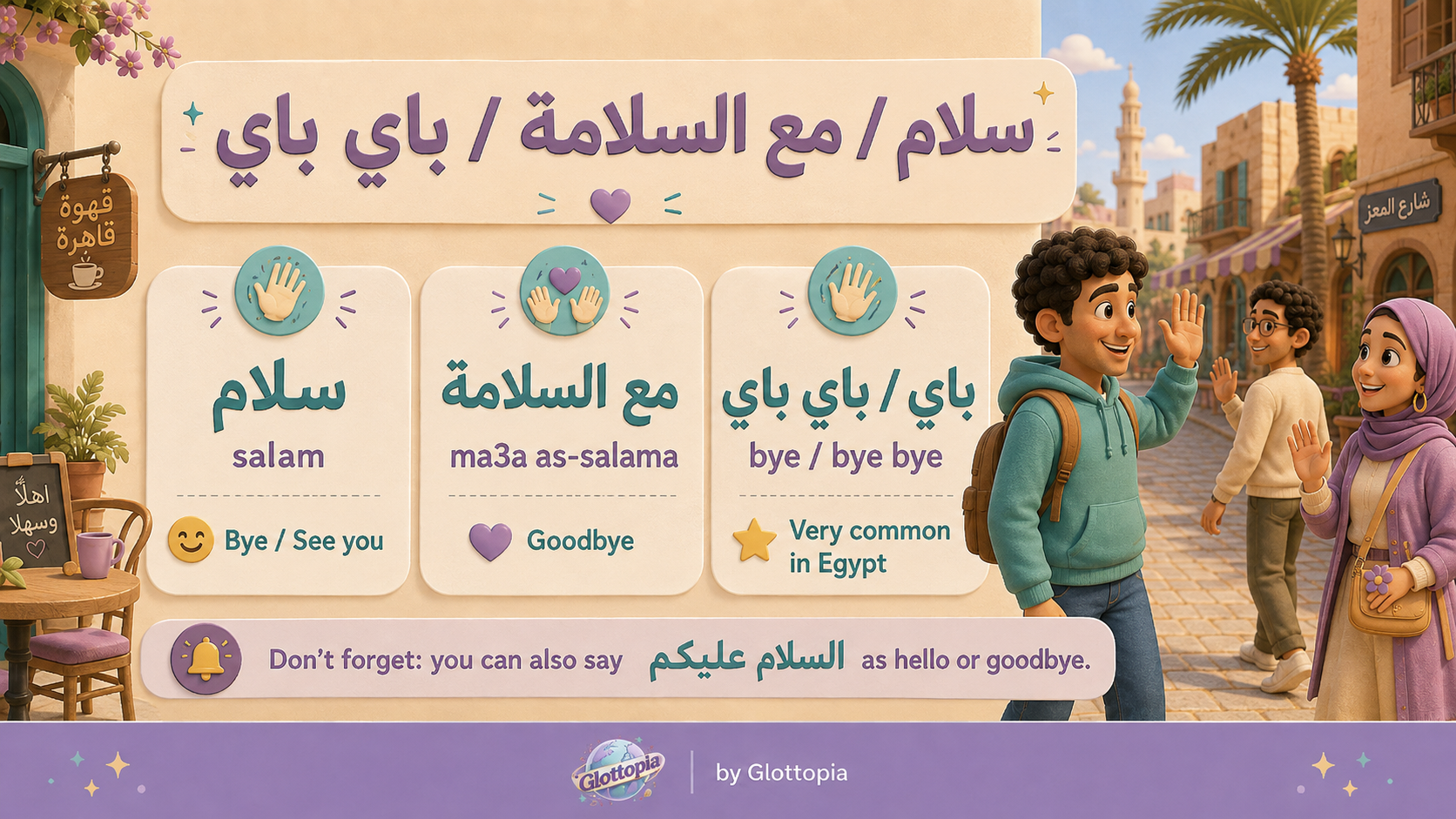 وداع / سلام / مع السلامة — Goodbye expressions