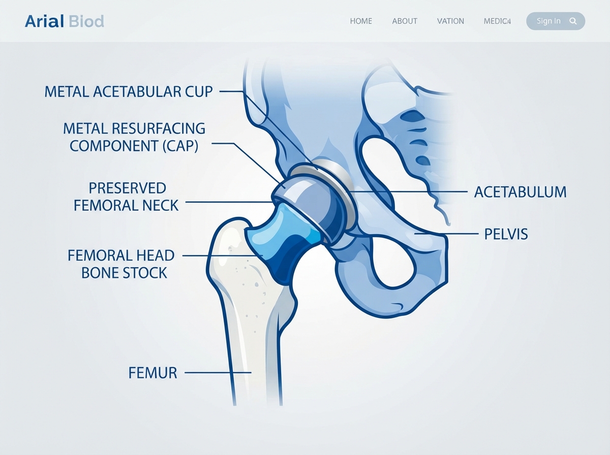 Hip Resurfacing anatomical illustration