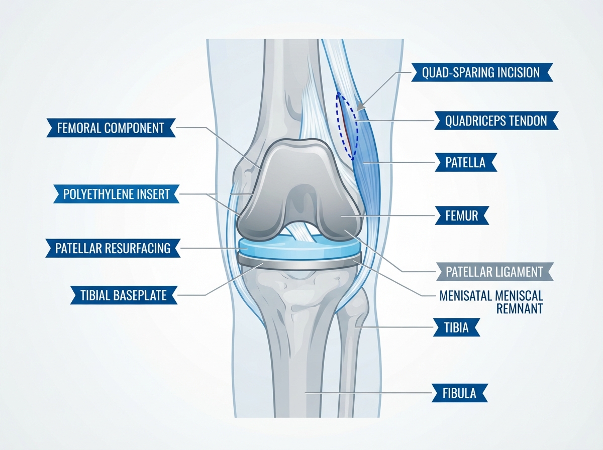 Total Knee Replacement anatomical illustration