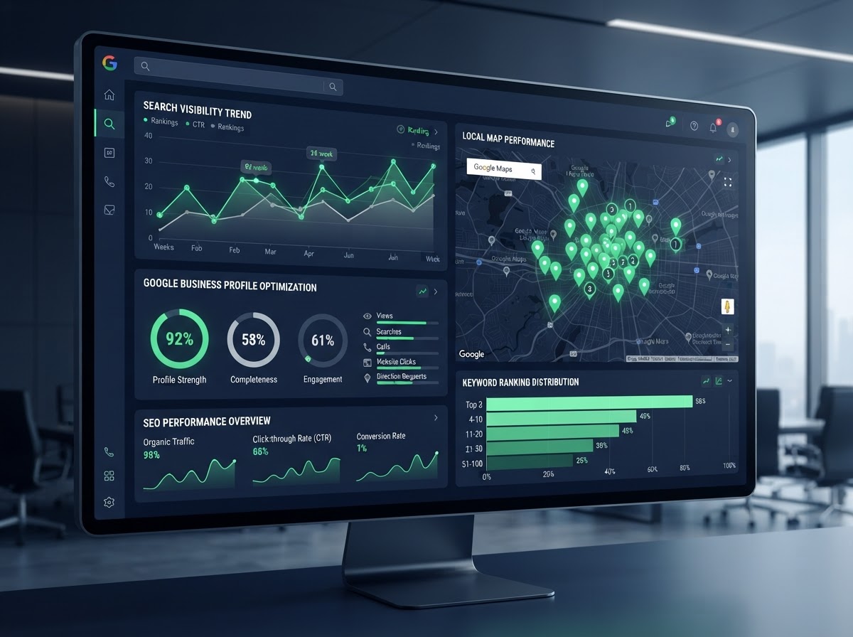 Google Ads and Local Visibility dashboard by Lanco Ignite