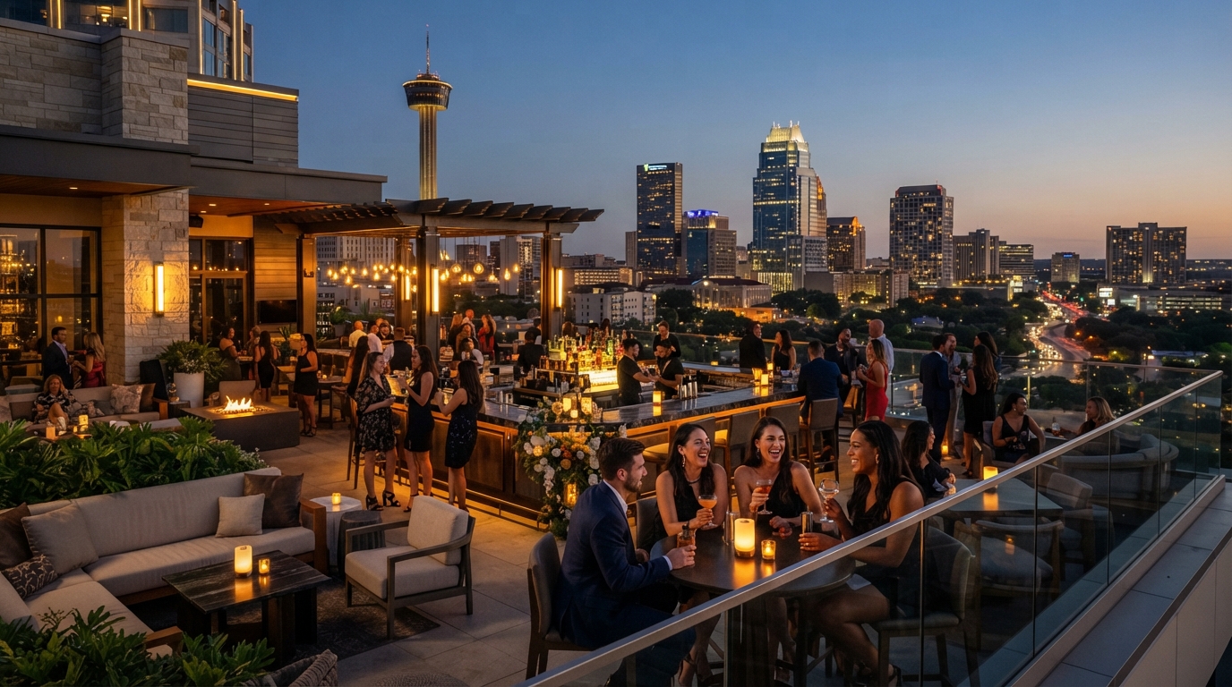 The Monarch Rooftop Bar venue in San Antonio, Texas