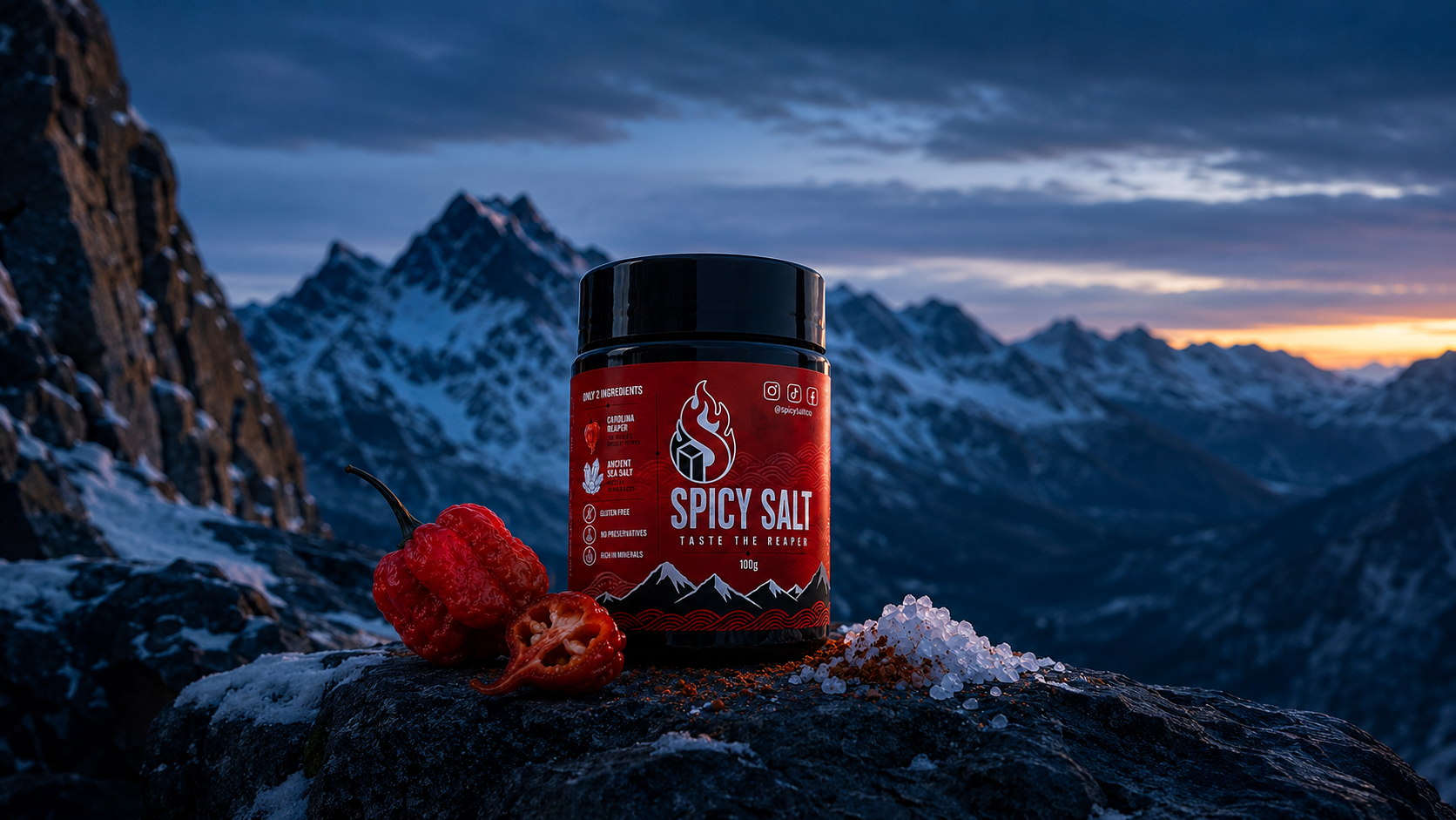 Spicy Salt Jar in Mountains