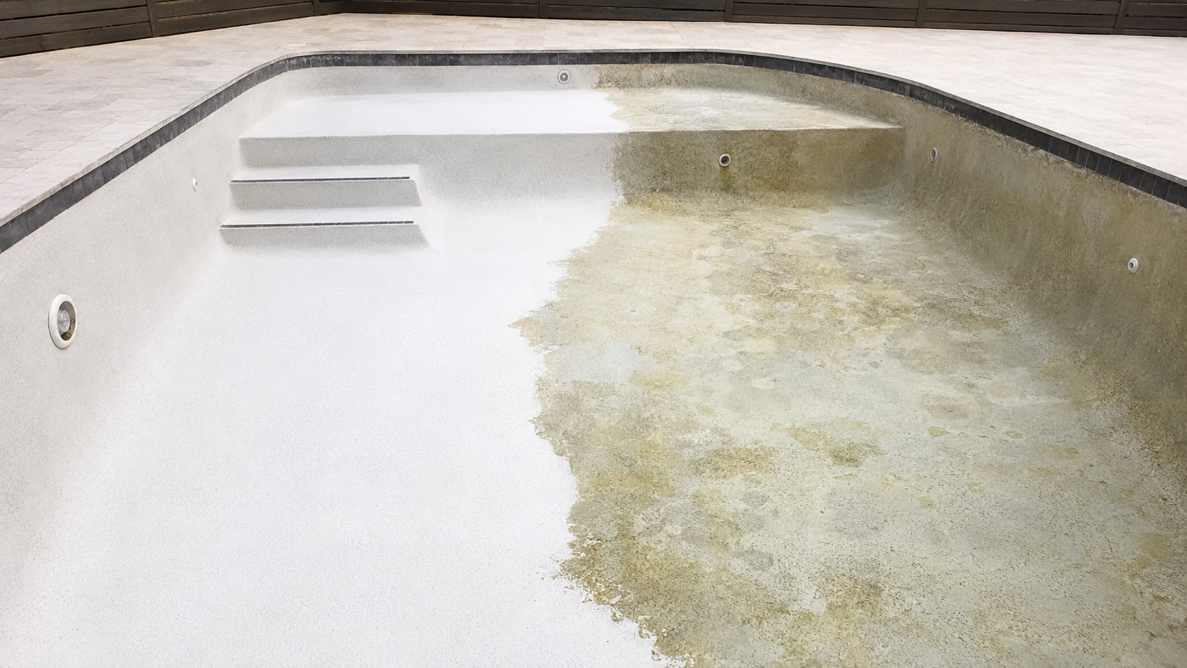 Pool acid wash in Pineville NC stained pool surface