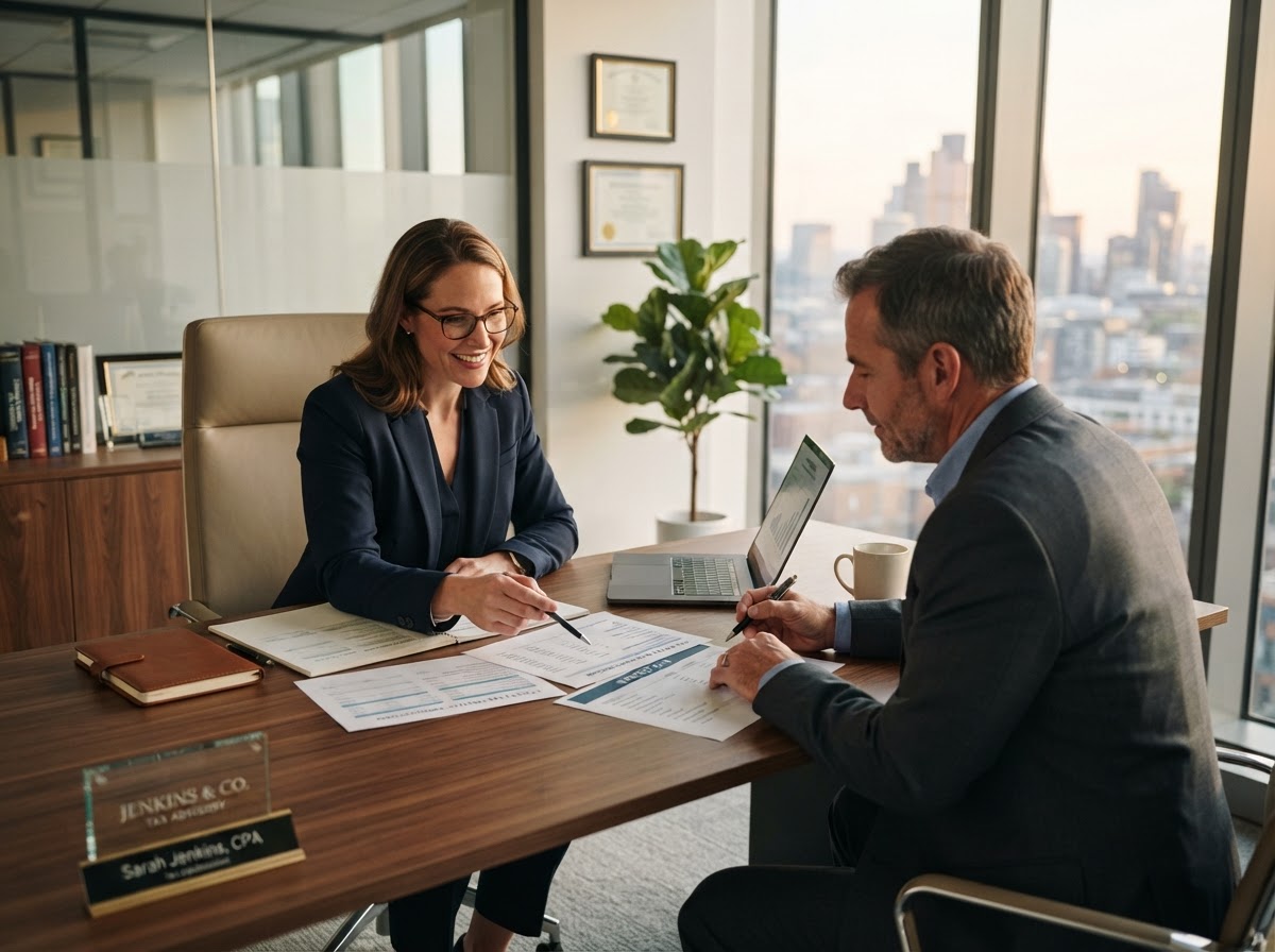 Tax planning consultation in a modern office