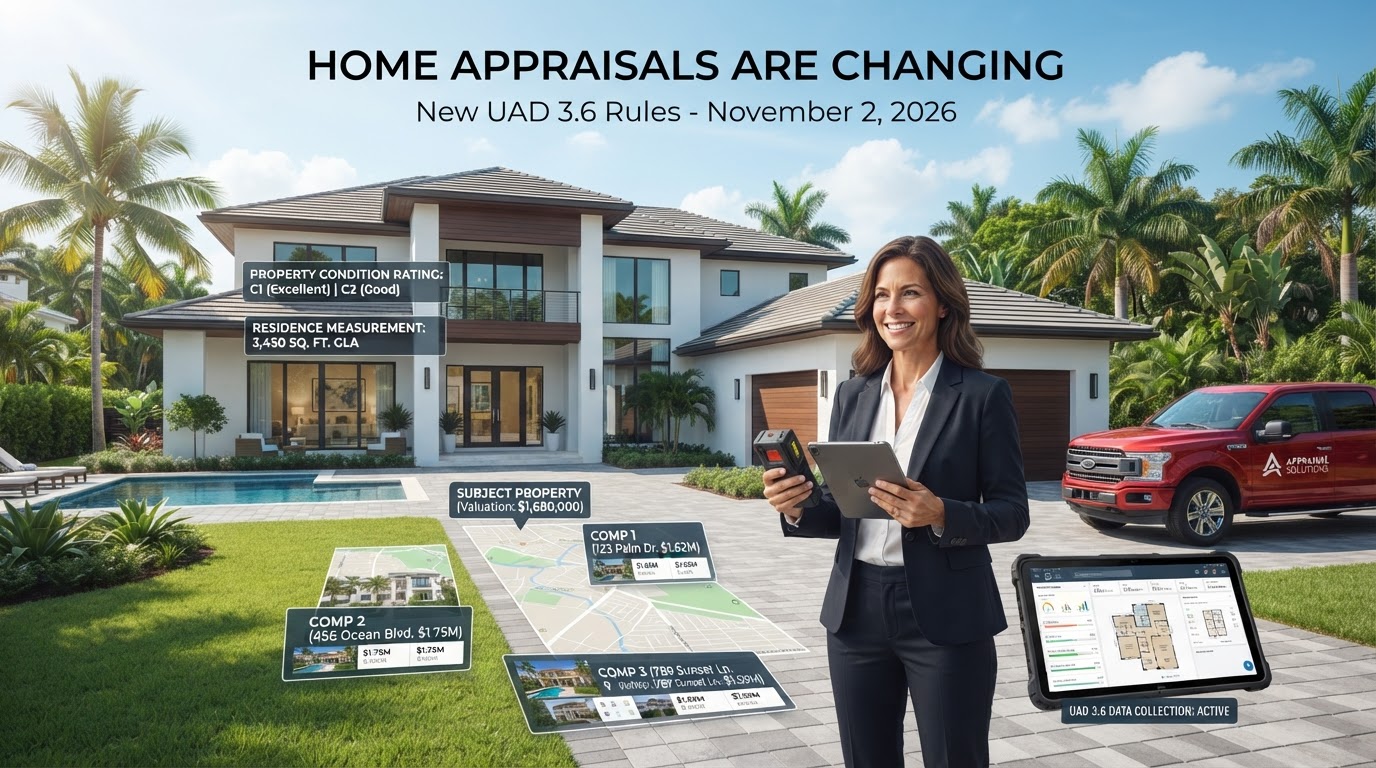 Florida home appraisal showing new UAD 3.6 appraisal rules effective November 2 2026.