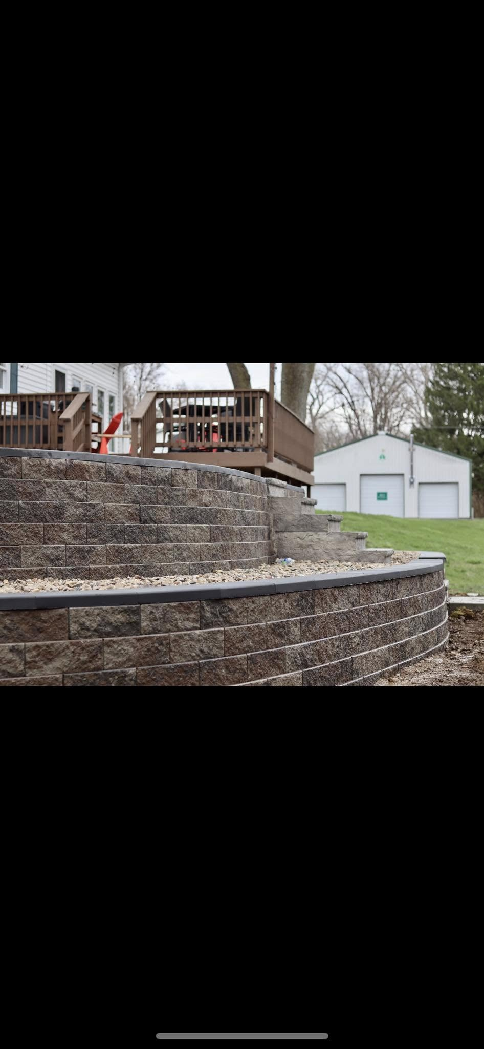 Multi-Tier Retaining Wall With Integrated Steps - Beavercreek, OH