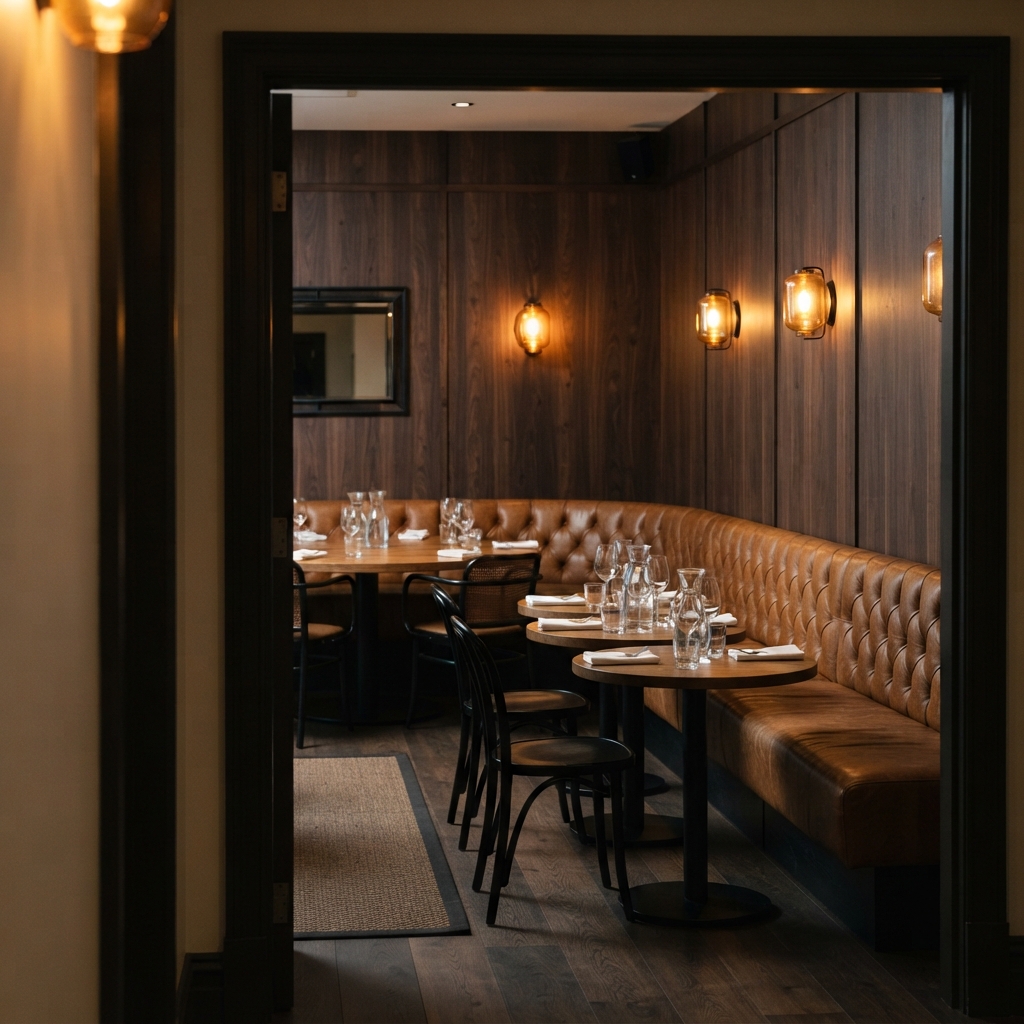 Private function room with timber panelling