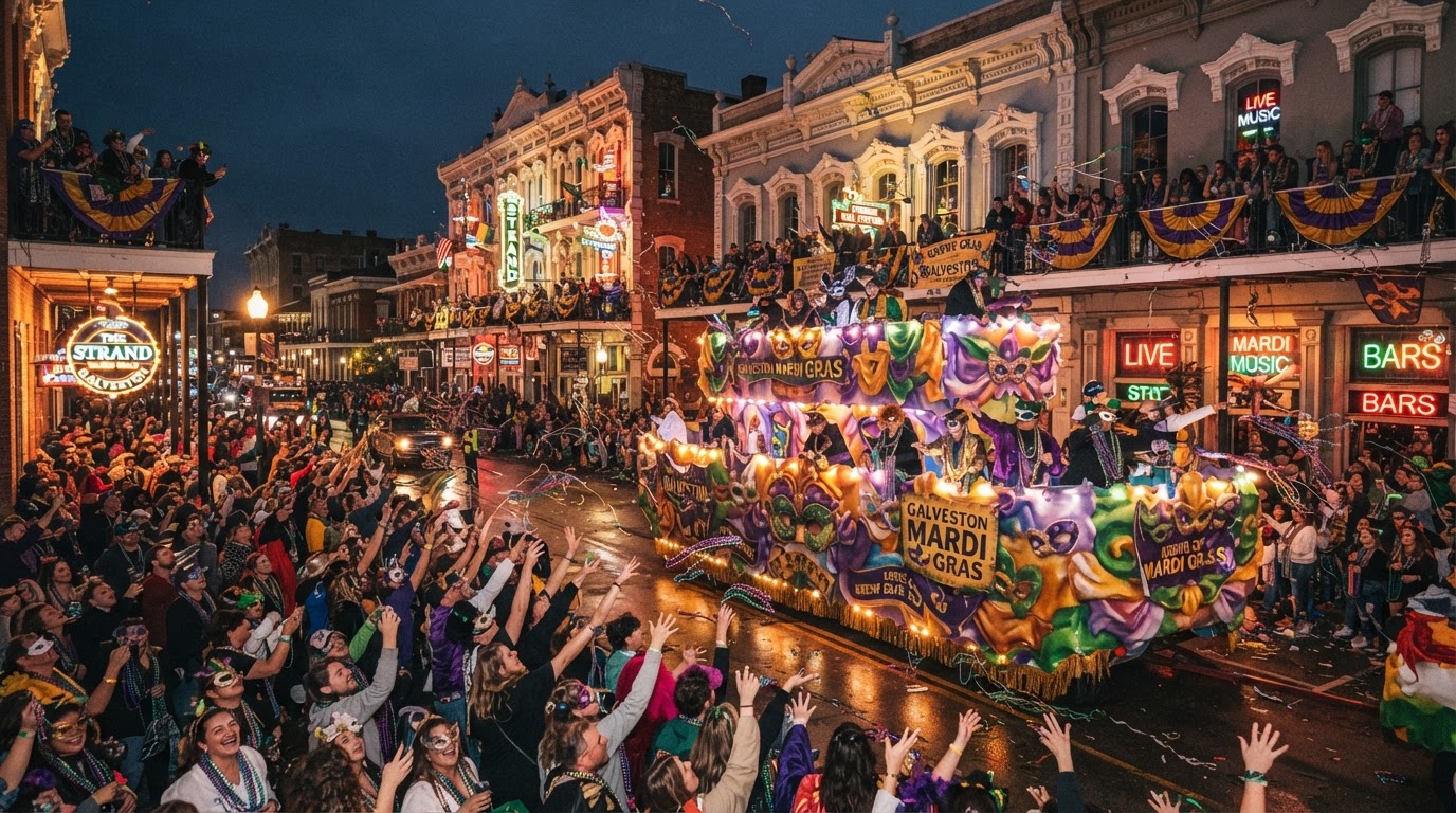 Galveston, TX Mardi Gras parades