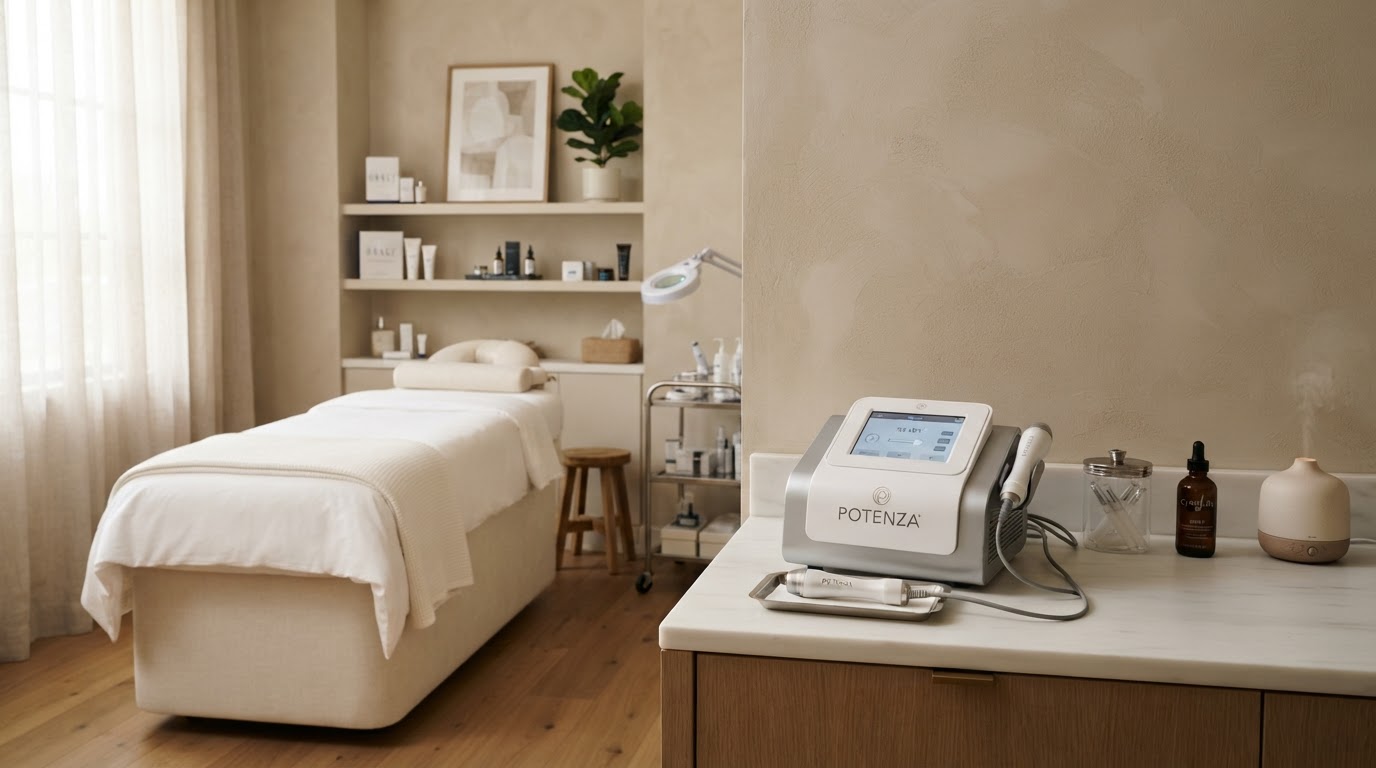 Potenza RF Microneedling treatment room at The Skin Edit