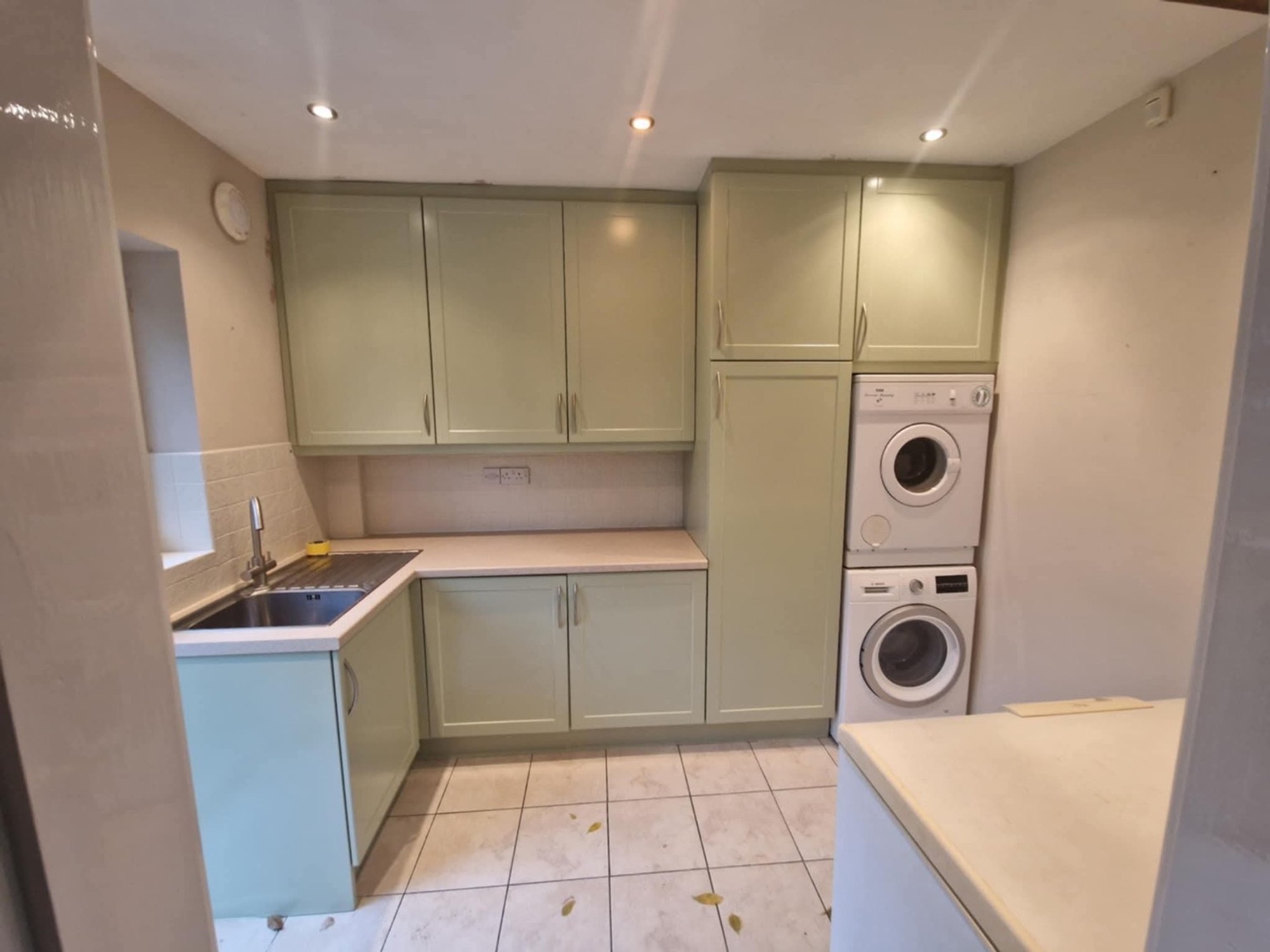 Utility Room — Wood to Sage Green Respray After