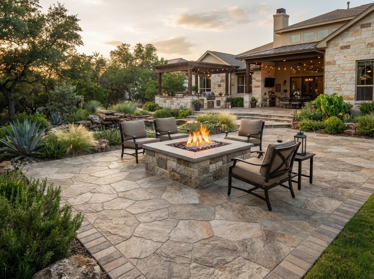 Decorative Stamped Patio project in Plano, TX