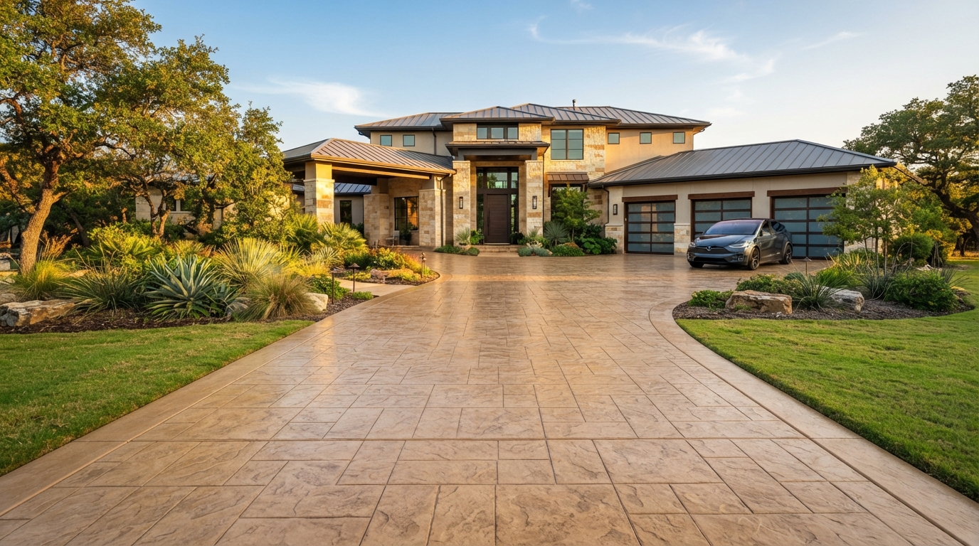 Stamped Concrete Driveway project in Frisco, TX