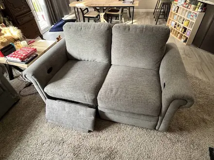 Before: Reclining Loveseat Mechanism Repaired