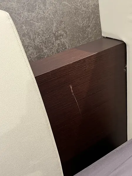 Before: Scratched Bed Headboard
