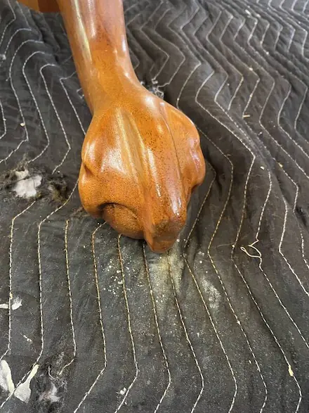 After: Dog-Chewed Claw Leg Restored