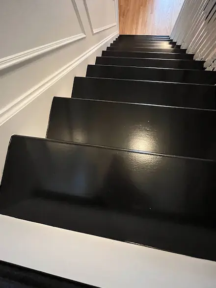 After: Gouged Stair Tread Refinished