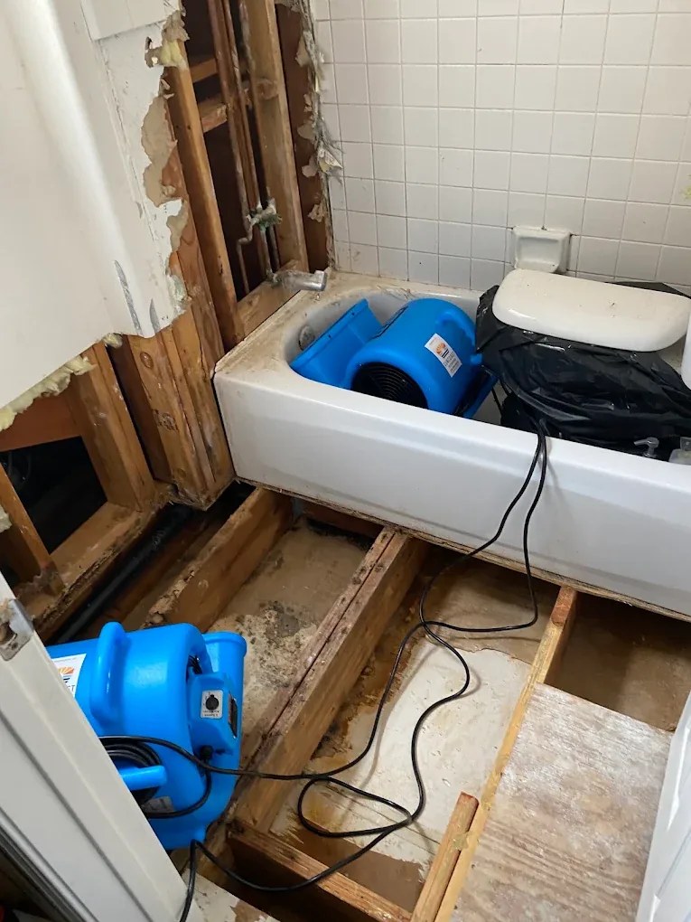 Professional drying equipment operating at a SunCoast Restoration project after water extraction